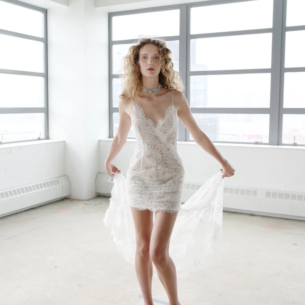 Elizabeth Fillmore Brigitte Bridal Mini Dress
